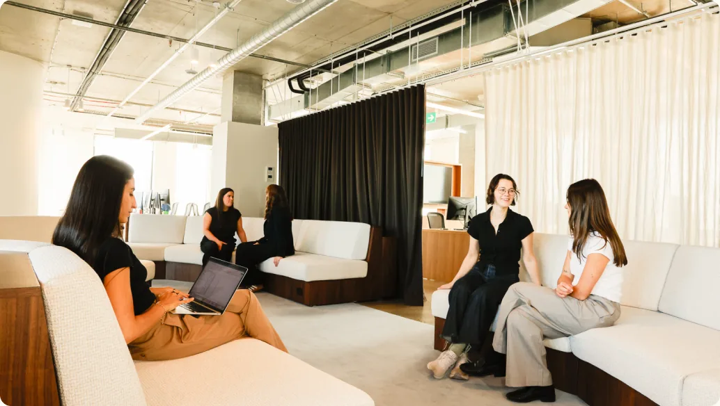 Customr team in the office lounge